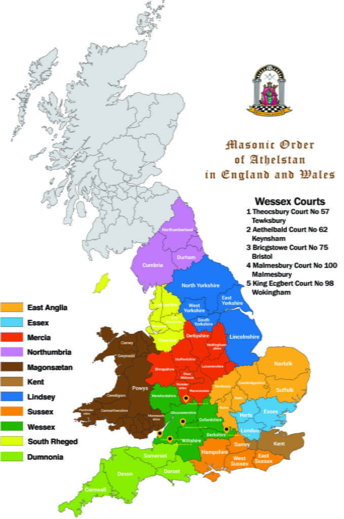 Map of Athelstan Masonic Provinces