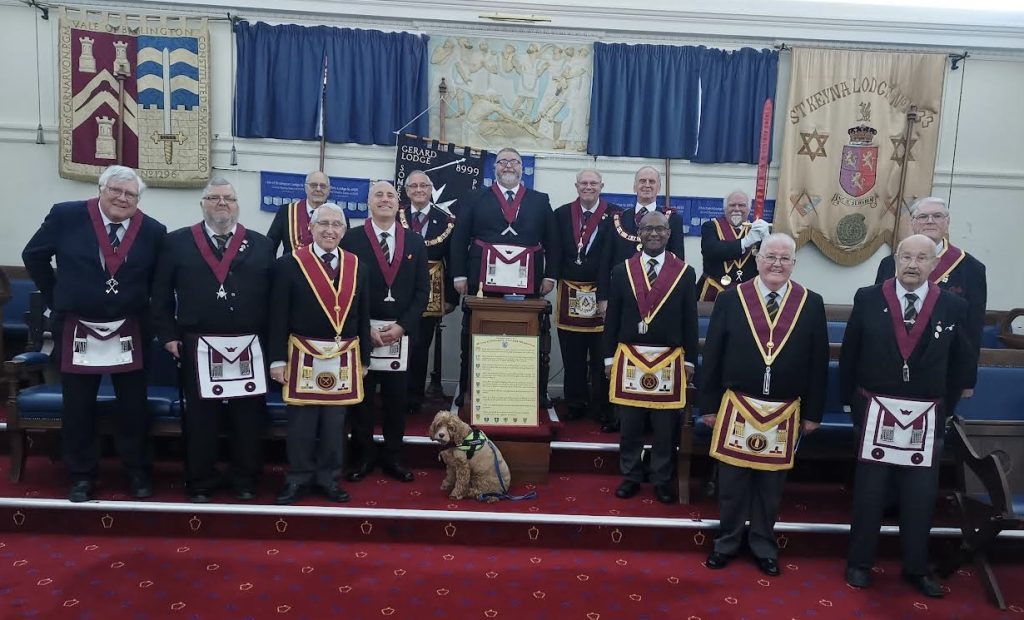 Members of Aethebald Court including their new WM, W Bro Roger Pennu