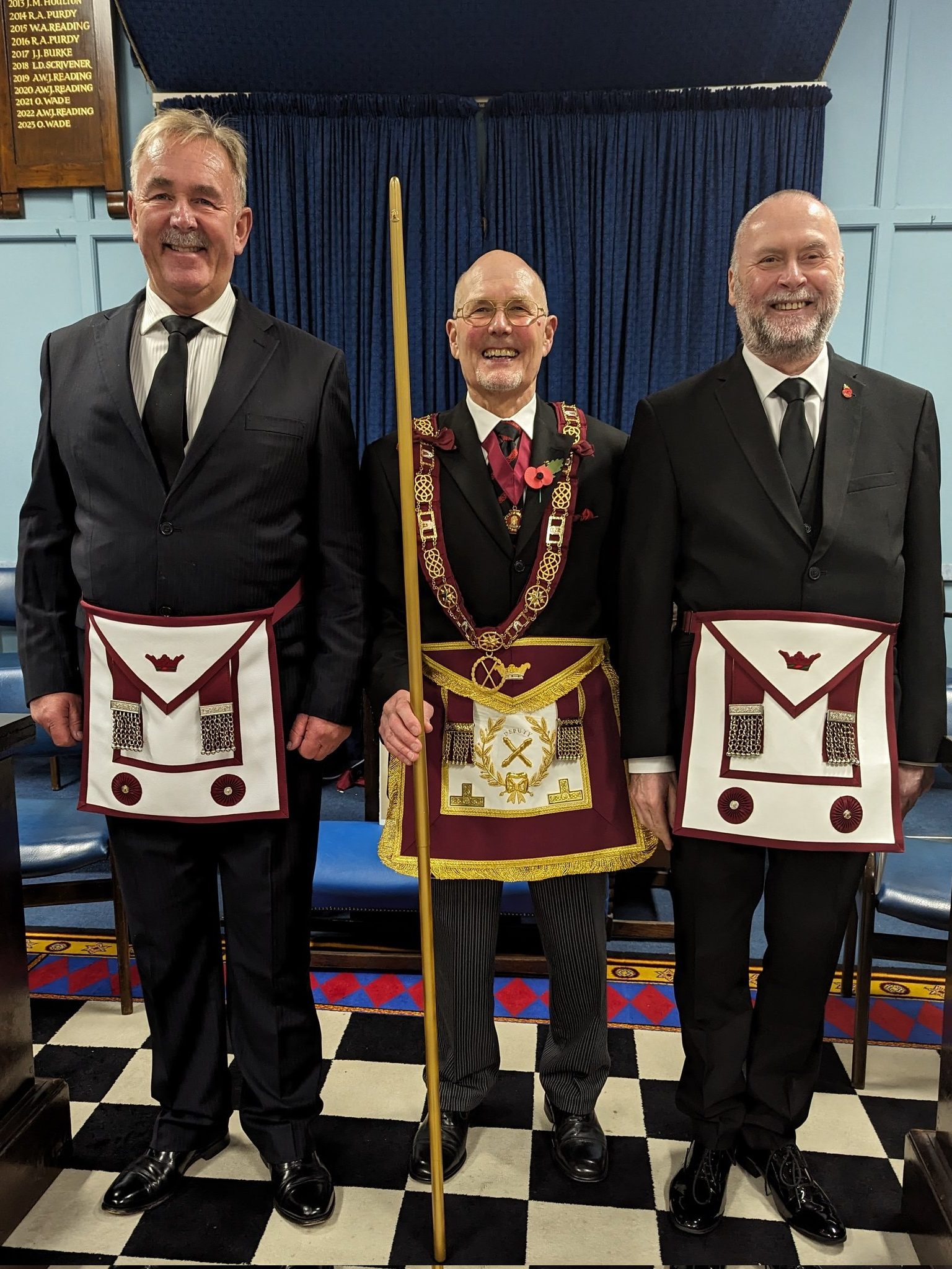 New members with the Prov Grand Marshal